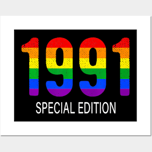 1991 Lgbt Birthday Rainbow Pride Lgbt Equality Posters and Art